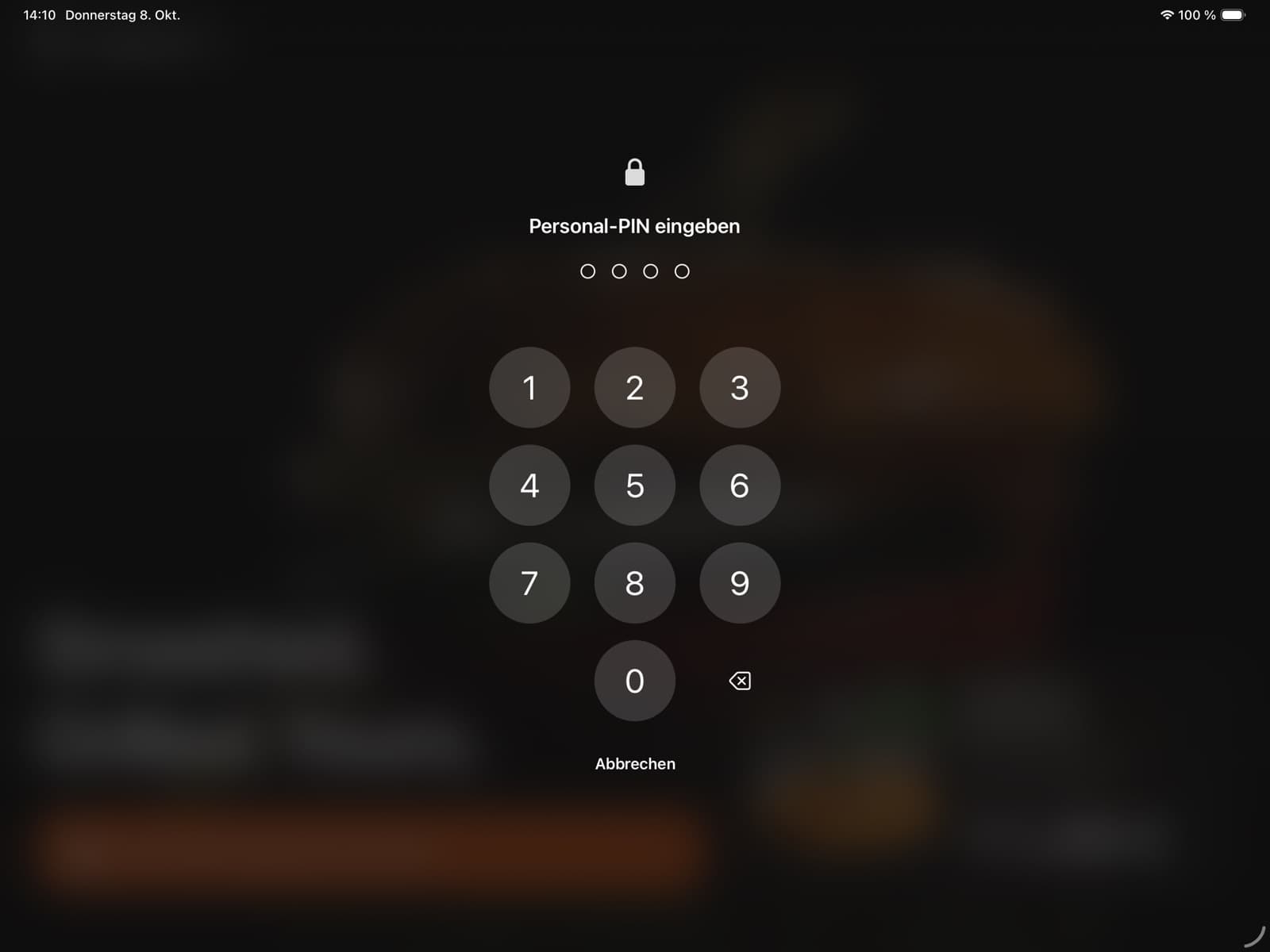 Kiosk-App: Personal-PIN-Abfrage im Stil des iOS-Sperrbildschirms